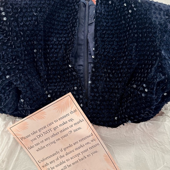 House of CB Navy Sequinned Long Sleeve Dress XS - Picture 12 of 16